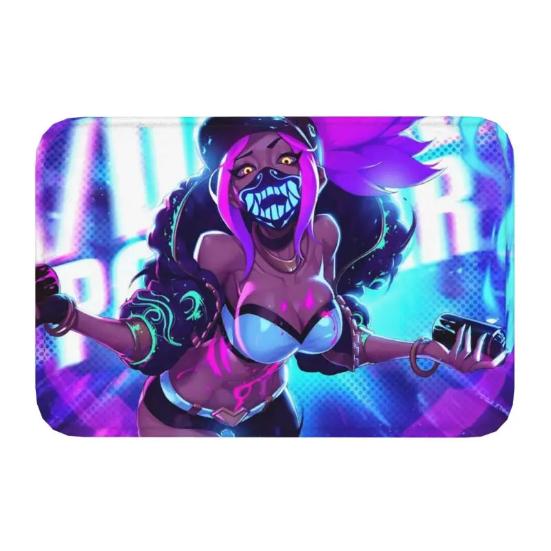 League Battle Game Legends Akali Front Door Floor Entrance Mat Outdoor Bath Kitchen Doormat Balcony Carpet Rug