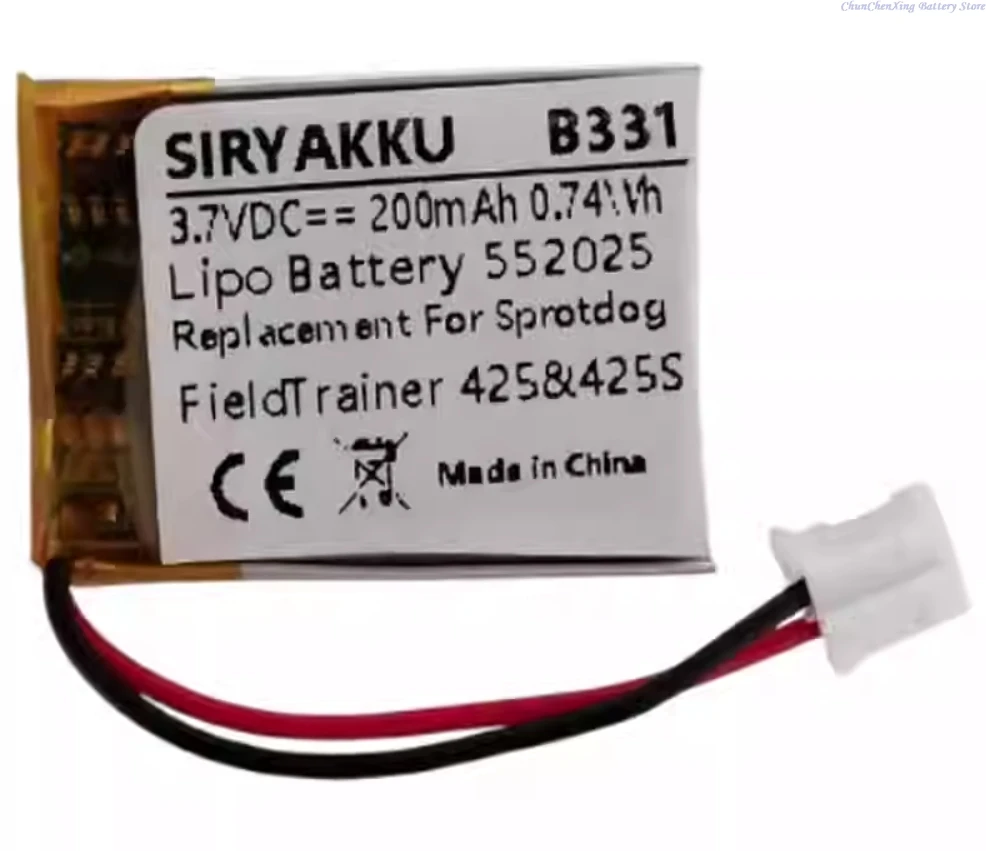 3.7V 200mAh Battery for SportDog FieldTrainer 425 425S,receiver of SR-225 SR-225S SR-225W SD-425E SD-825E, SR-225 SR-225S SD-575