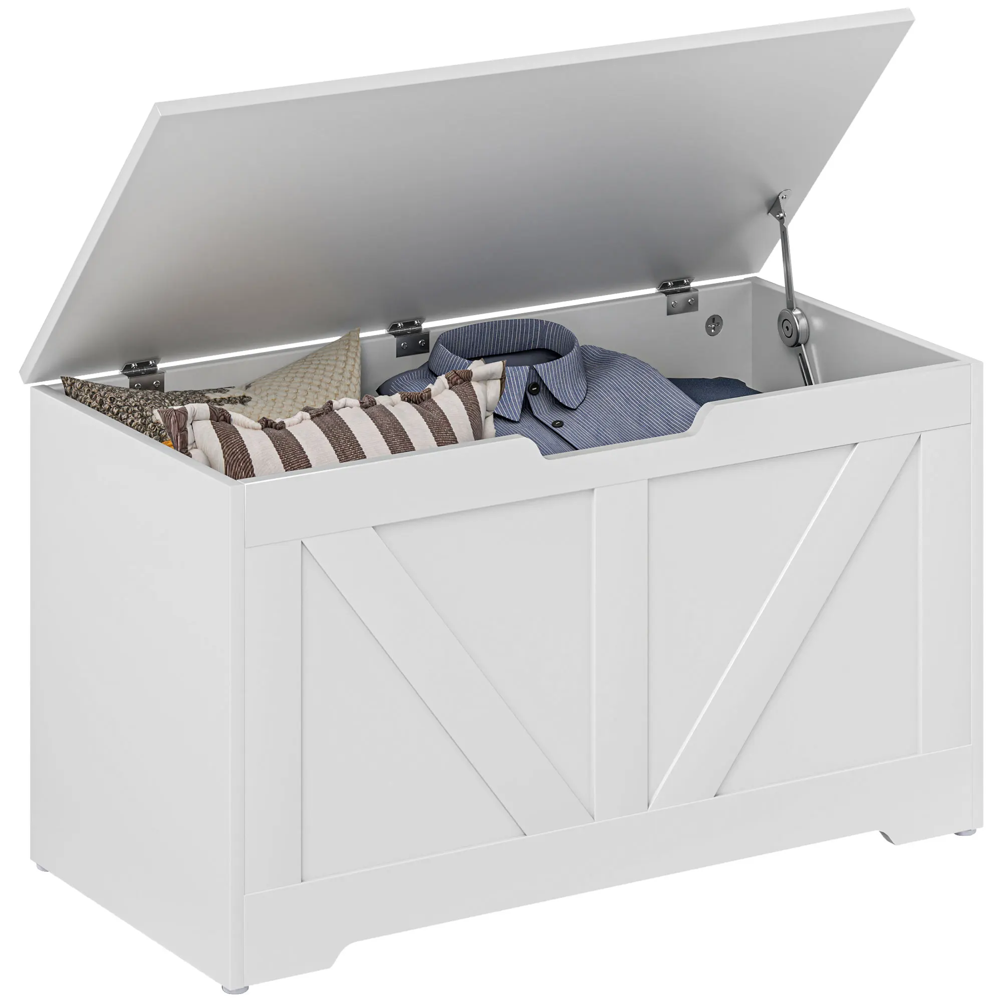 HOMCOM storage trunk for bedroom 100 L with lid 80x40x45 cm White