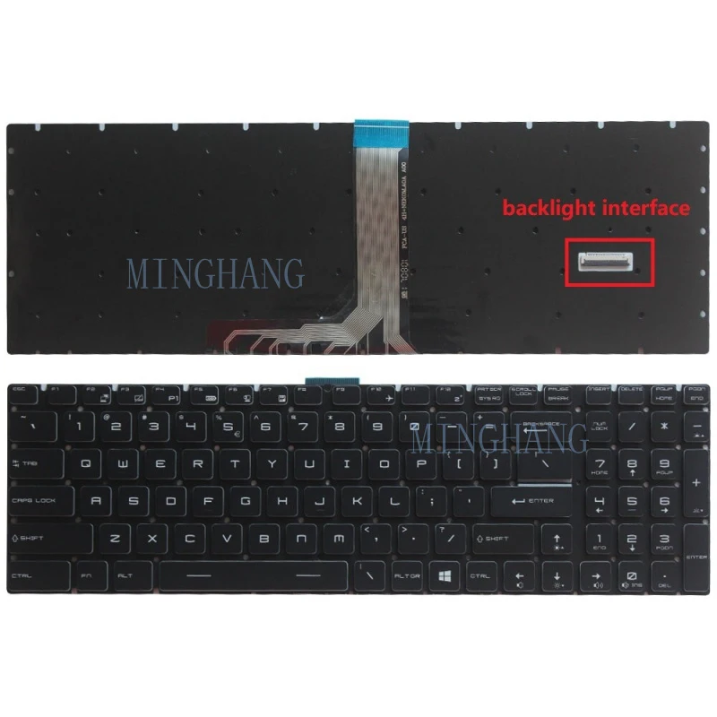 M   For MSI GP65 GP75 Leopard 9SE 9SD GS75 Stealth RGB backlit Laptop US keyboard