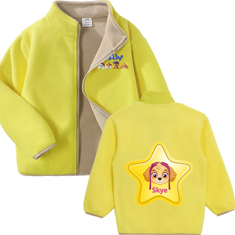 Paw Patrol Warm Fleece Jacket Chase Skye Outerwear Spring Autumn Winter Kids Solid Boy Girl Soft Polar Fleece Thick Zipper Coats image 5