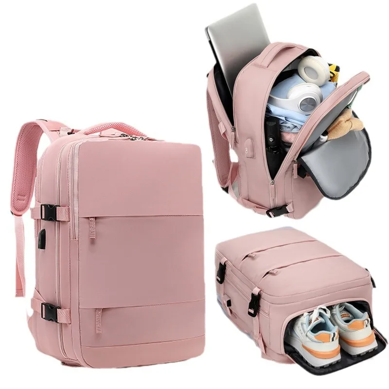 Large Capacity Multi-Function Women's Travel Backpack Bag Suitcase USB Charging School Bags Woman Luggage Lightweight Bagpacks