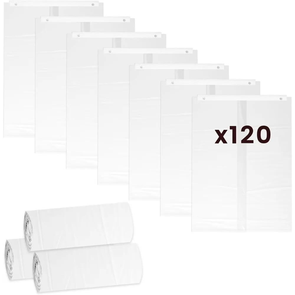 

120 шт. мешки для кошачьего туалета для домашних животных, снежный + кошачий туалет, самозапечатывающиеся мешки для ящиков для домашних животных, утолщенные и износостойкие