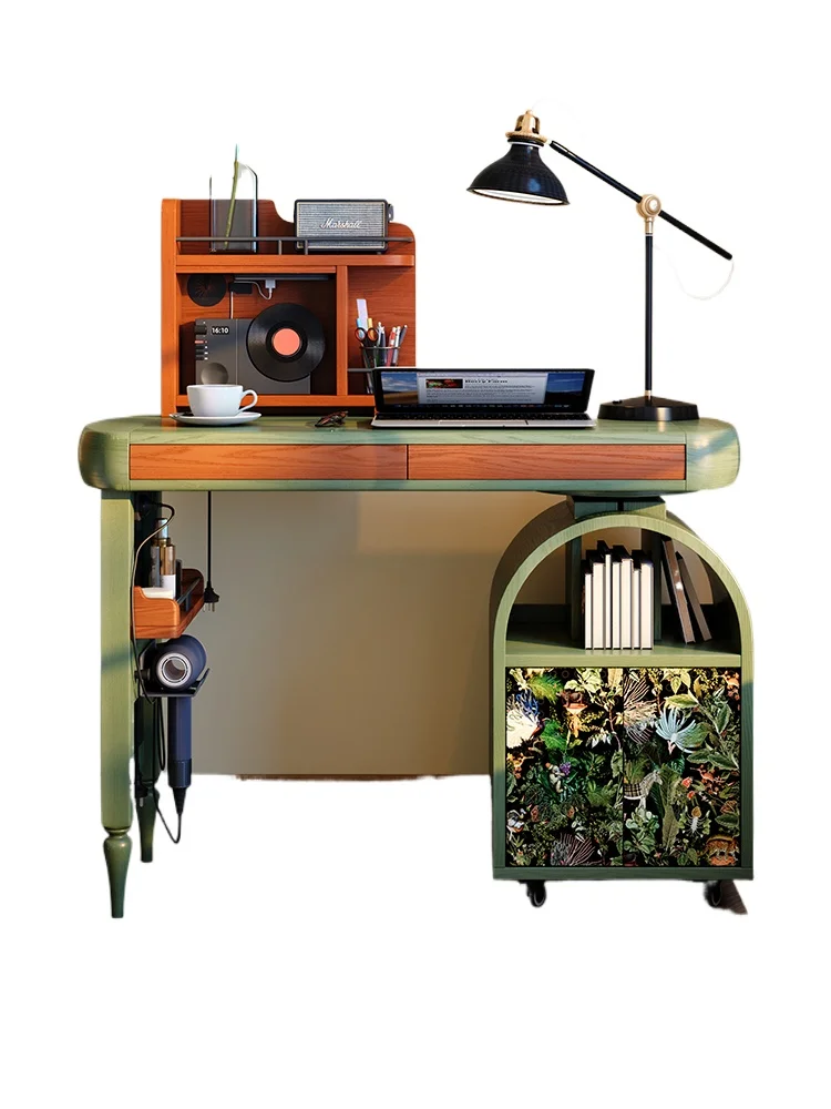 

French vintage style desk with hole board shelves desk French vintage desk with drawers