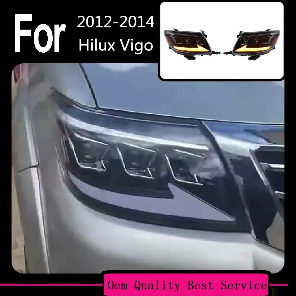 

Модификация обновленных фар, светодиодный передний фонарь в сборе для Toyota Hilux Vgio 2012-2014 годов с дневными ходовыми огнями, указателем поворота