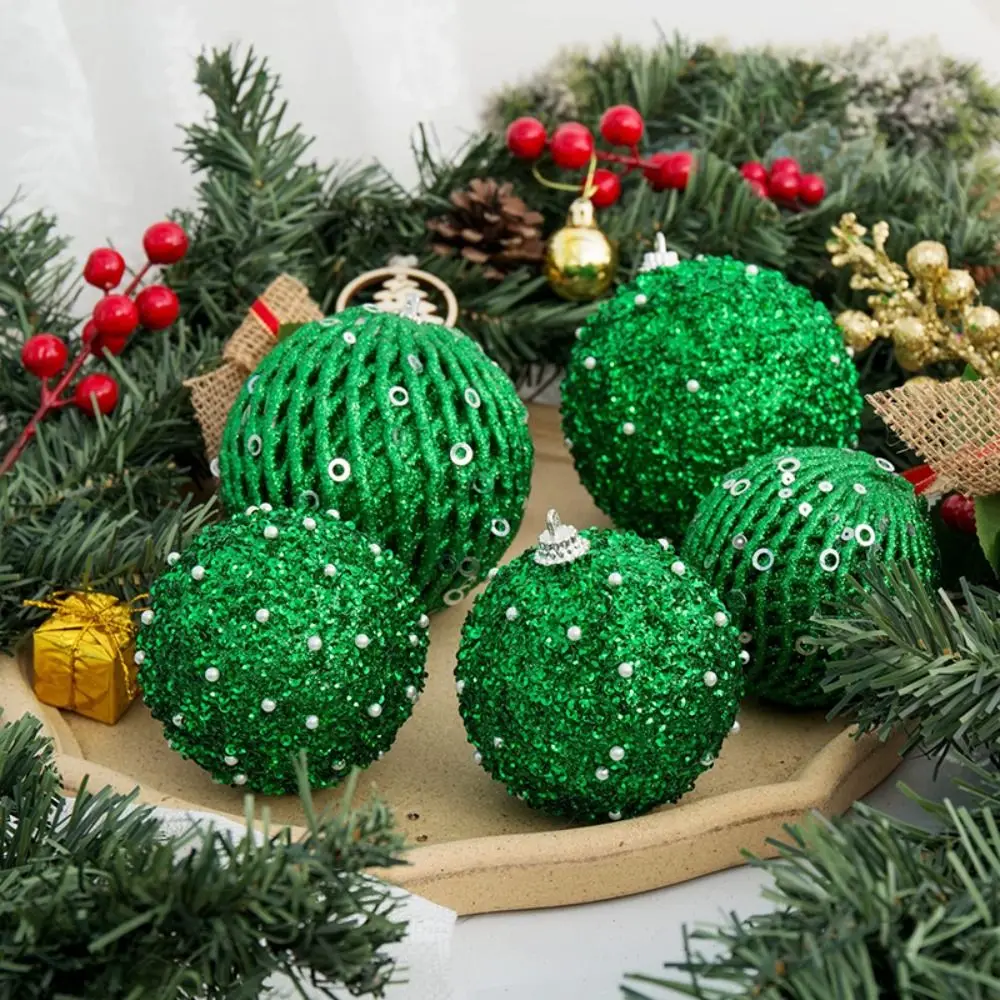 

6/12Pcs New 8/10cm Christmas Tree Ornament Foam DIY Christmas Balls Pendant Colorful Festive Decorative Ball New Year