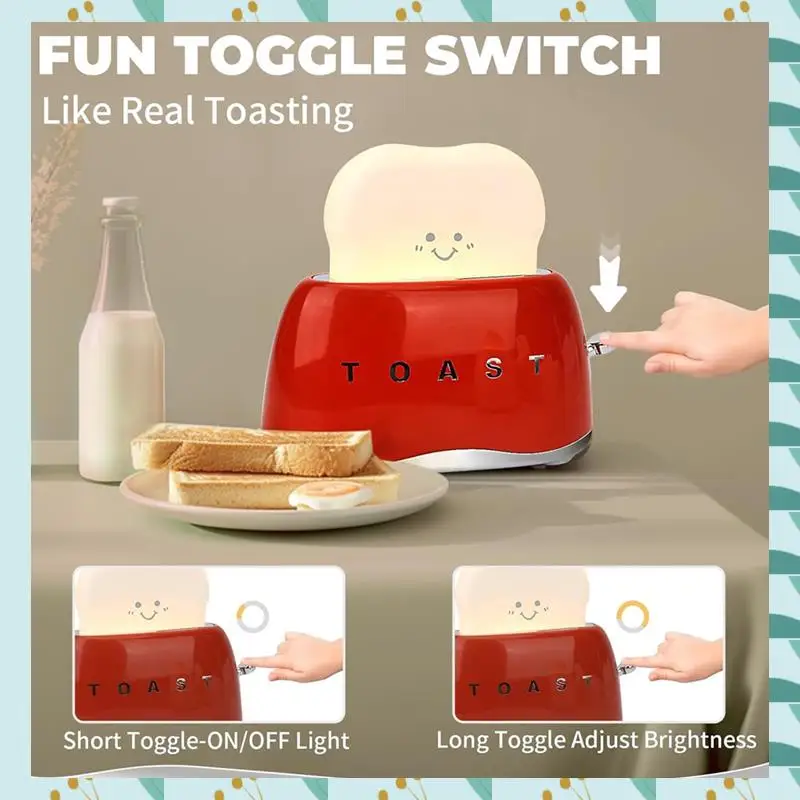 

A71P Retro Decor Toaster Lamp,Retro Toaster Shape Desk Decoration Gifts For Teens Teenages Tweens Women