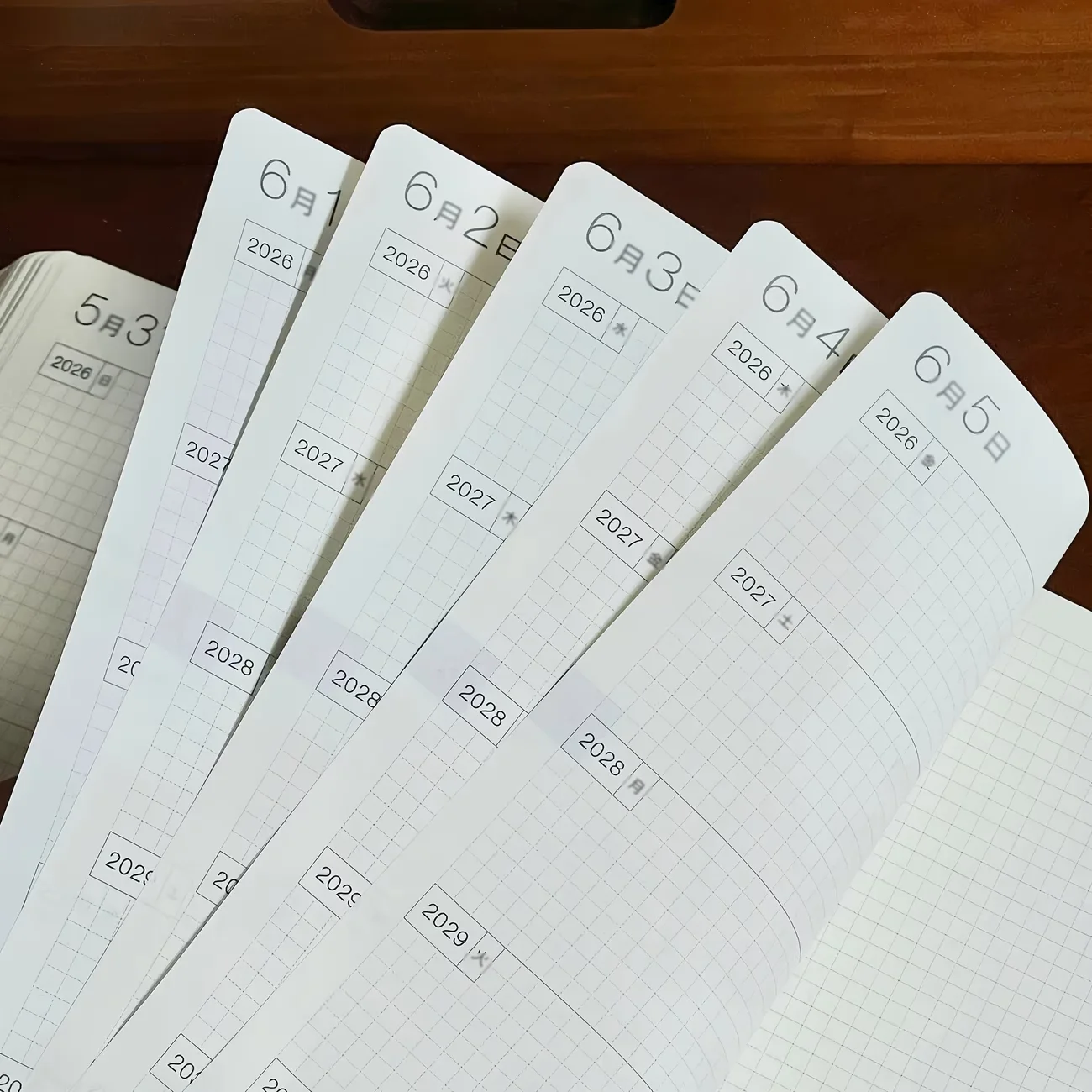 5-Jahres-Vintage-Tagebuch mit weichem Kunstledereinband | Dickes Papier, datiert 2026-2030, ideal für Erinnerungen, Planung und Journaling. – Detail 6