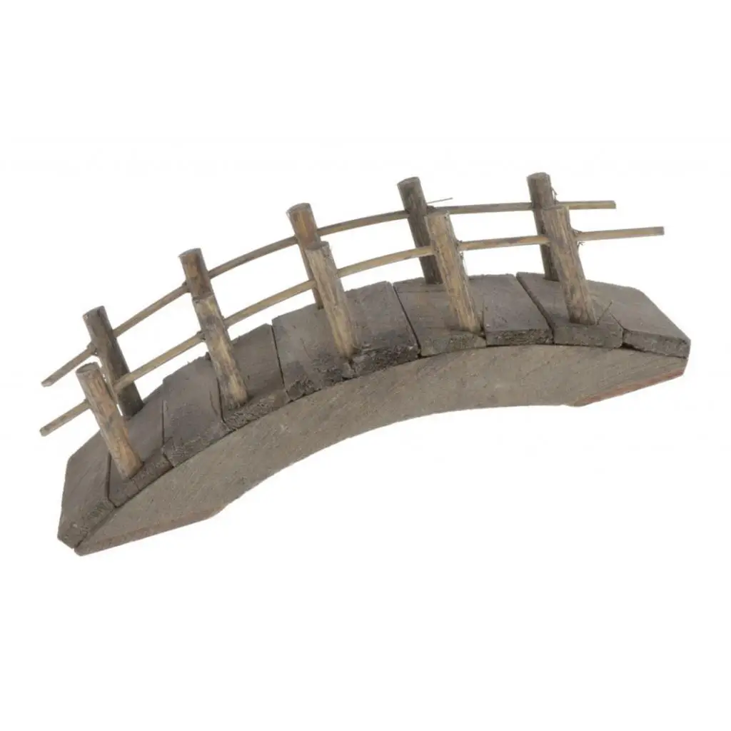 Fairy Garden Wooden Arched Bridge Miniature Props for 1 12 Dollhouse Garden Accessories Set