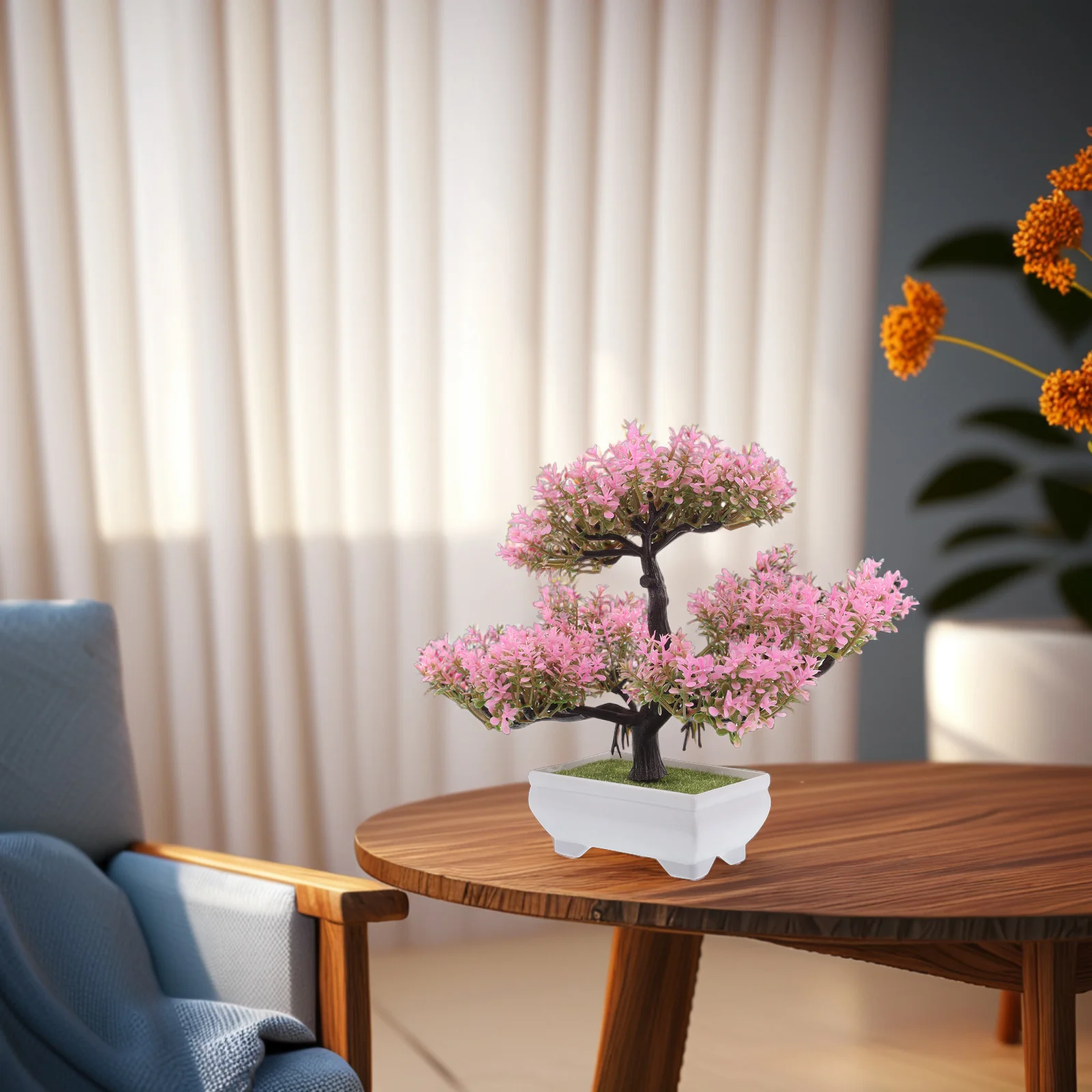 

Artificial Bonsai Tree Small Potted Fake Welcome Pine Simulation Plant for Desk Bookshelf Decor Simulation Plant Bonsai