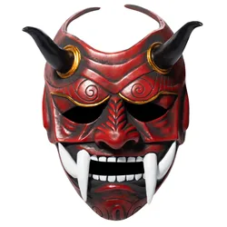 Hannya Demon Mask Japanese Oni Samurai Noh Kabuki Prajna Latex Masks Evil De-mon Mon-ster Full Face Mask For Men