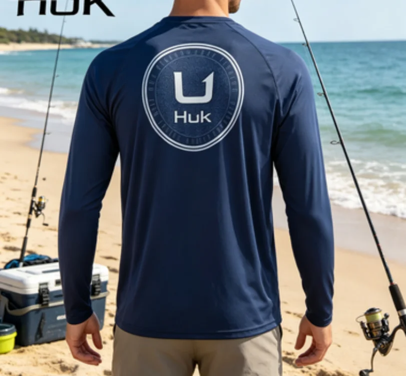 Men's Long Sleeve Performance Fishing Shirt Quick Dry Lightweight Breathable 50+ UPF Sun Protection Top for Outdoor Activities