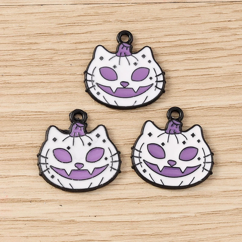 10 Stück 19x20mm Cartoon Emaille Halloween Kürbis Charms Anhänger für Schmuckherstellung Ohrringe Halsketten Armbänder DIY Bastelbedarf – Detail 3