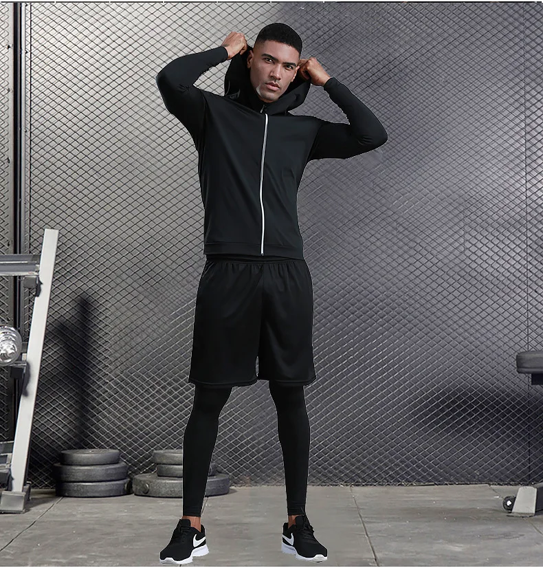 Sportswear Gym Fitness Tracksuit Men's Running Sets Compression Basketball Underwear Tights Jogging Sports Suits Clothes Dry Fi