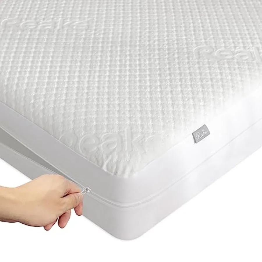 

Size Mattress Protector with Zipper - 100% Waterproof Zippered Mattress Cover - Soft and Cooling Noiseless Bed Mattress Covers