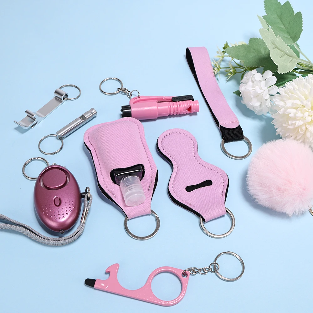 Self Defense Keychain Set For Women Safety Keychain Full Set With Personal Alarm, Window Breaker Keychain Accessories