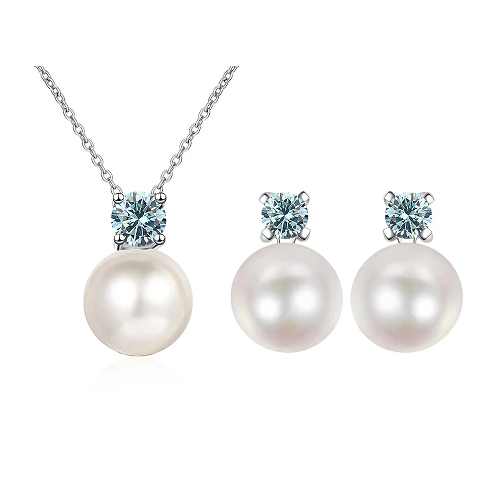 

Комплект ювелирных изделий JoyceJelly с муассанитом и ожерельем GRA из стерлингового серебра 925, серьги, свадебные ювелирные изделия, тестер Dismond