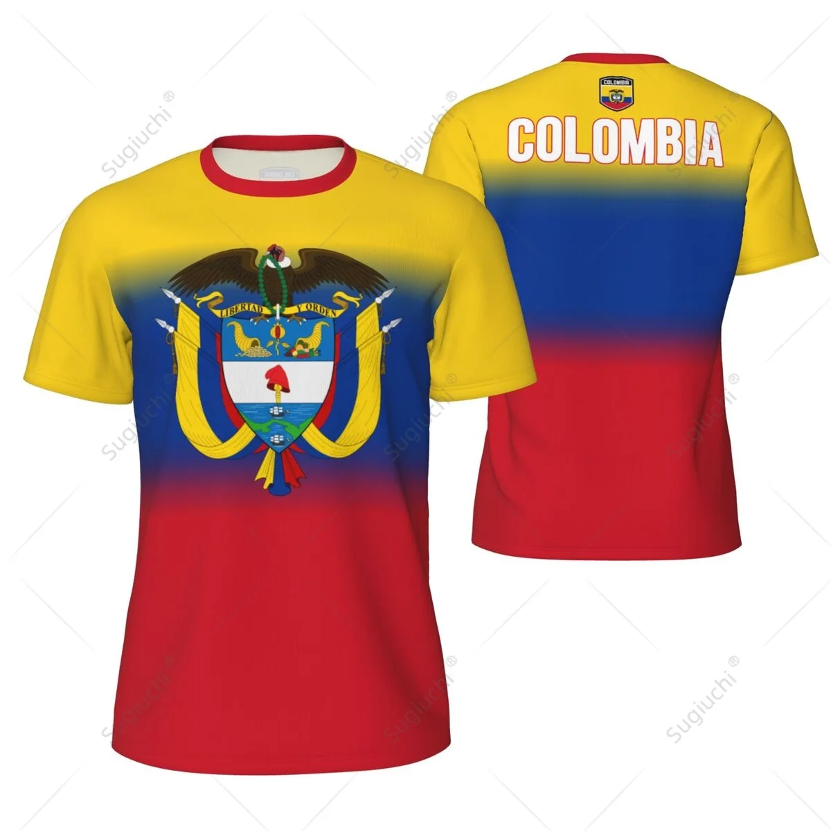 Sports Mesh T-shirt Colombia Flag For Running Bike Soccer Tennis Football Fitness Tees 3D Printed Custom