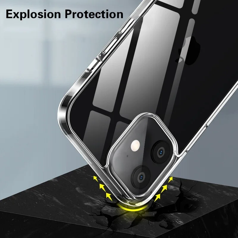 Funda transparente de lujo ultrafina para iPhone 18 17 16 15 11 12 13 14 Pro Max X 7 8 Plus, cubierta trasera de silicona TPU suave transparente. 2