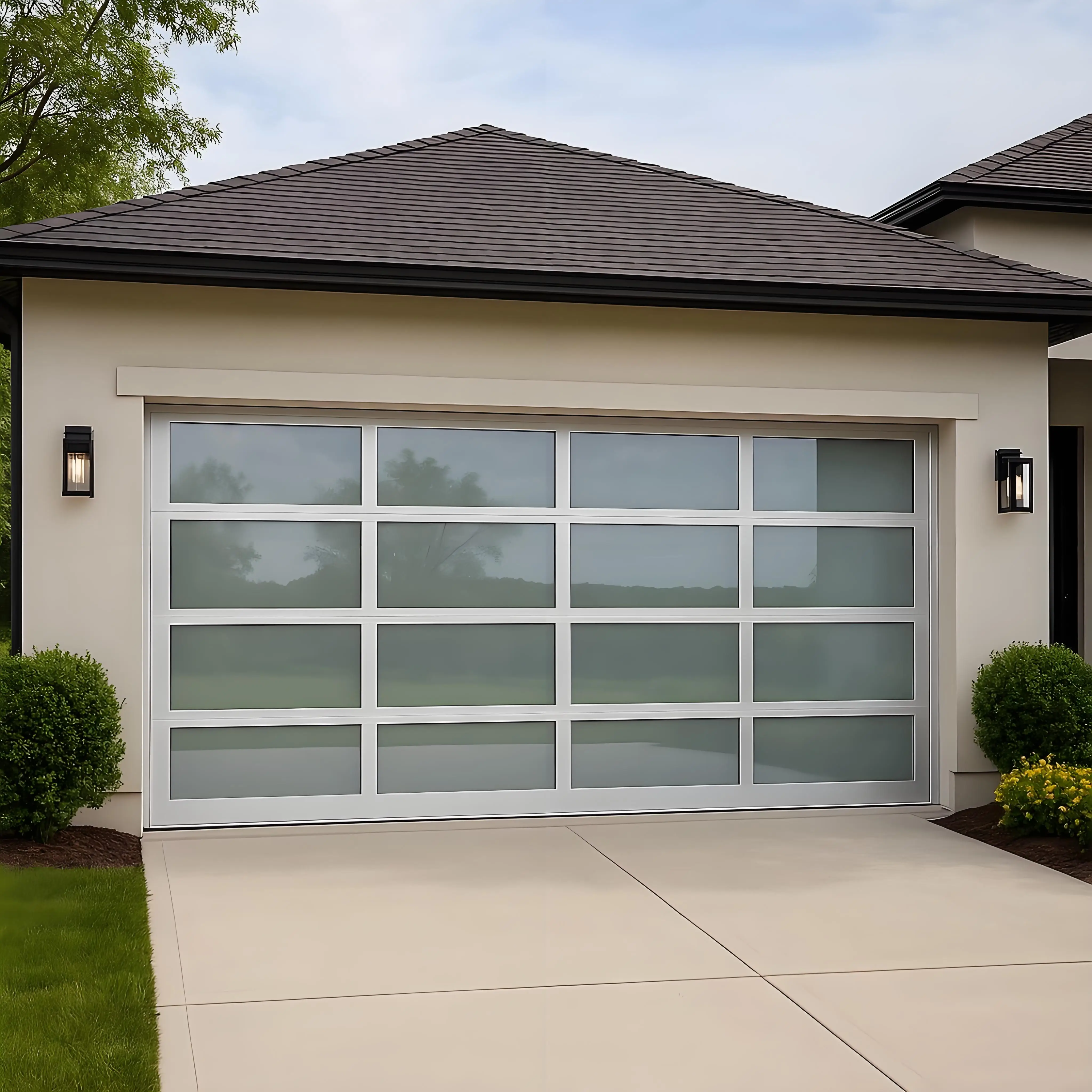 

Sixinalu Garage Door With Electric Motor Entrance Front Bi-Fold Sliding Doors Aluminum Profile Double Glazed Custom Home Decor