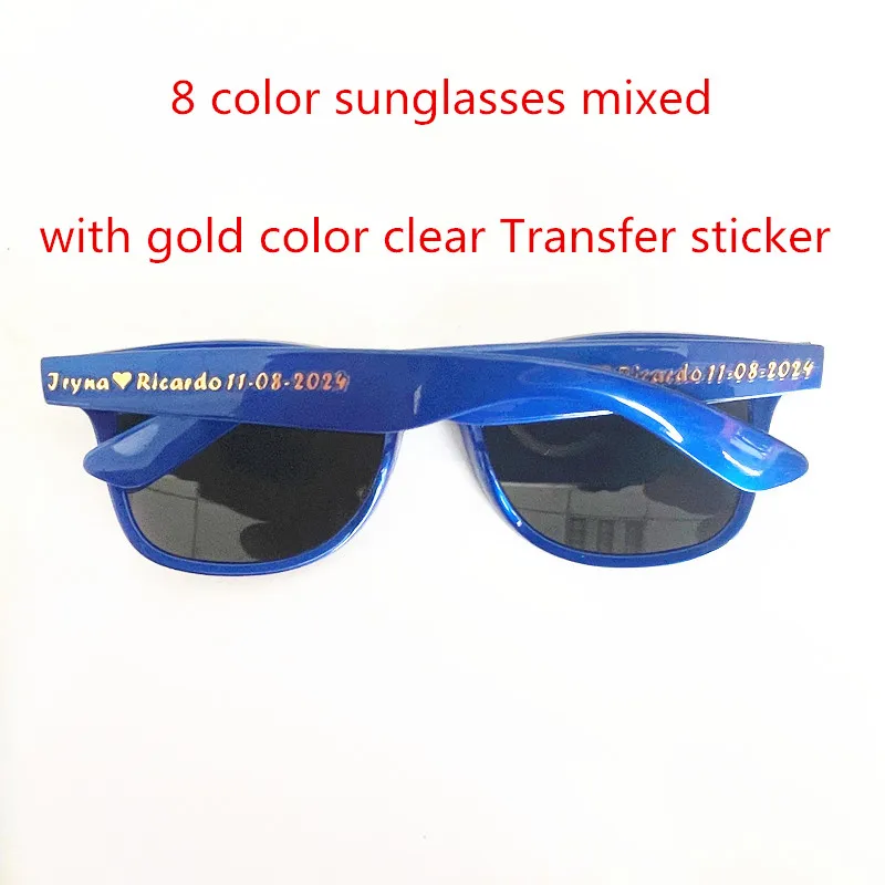 24-48 Pairs/Lot Personalized Wedding Anniversary Marriage Party Gifts Birthday Souvenirs Neon Pearl Party Sunglasses for Adults