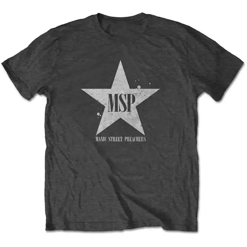 Manic Street Preachers Classic Star Charcoal T Shirt Full Size S 5XL ET1053