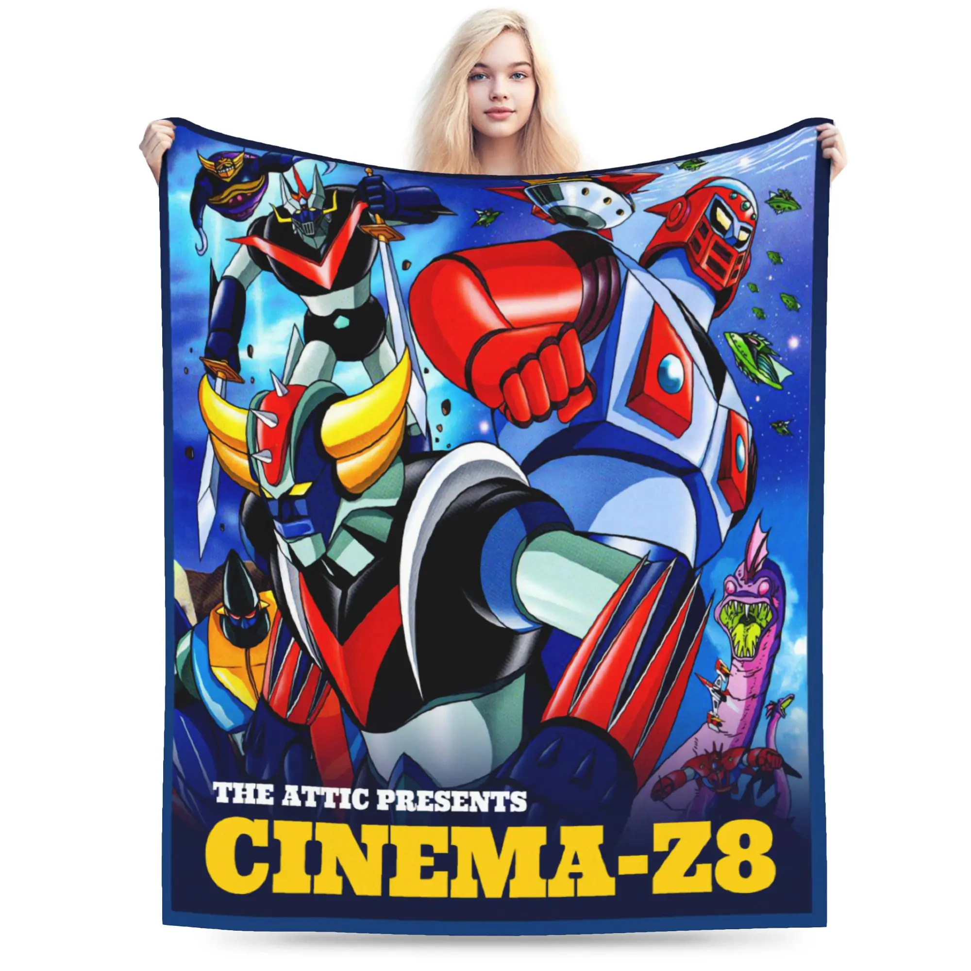 Warm Blanket Kids Travel Ufo Robo Grendizer Goldorak Throw Blanket  Flannel Bedspread For Outdoor Funny Sofa Bed Cover