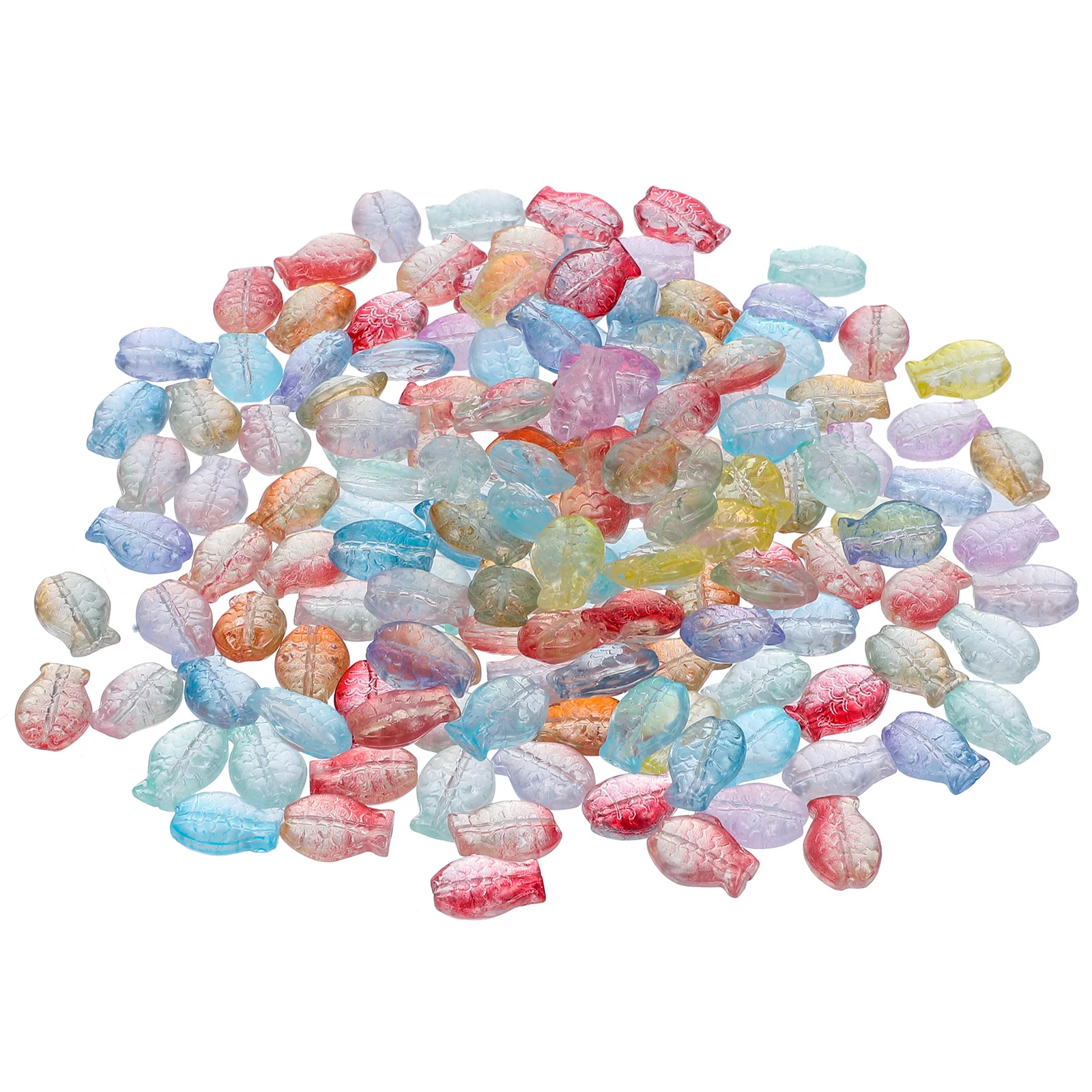 

150 Pcs Bracelet Pendant Beads for Jewelry Making Glass Clear Small Fish Spacer