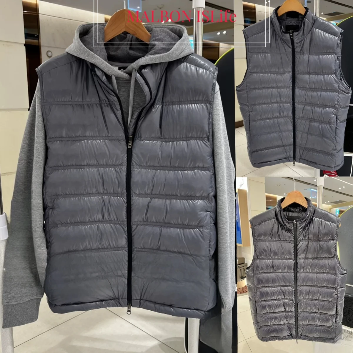 2025 winter Korean golf wear men's down cotton stand collar vest light fashion warm coat