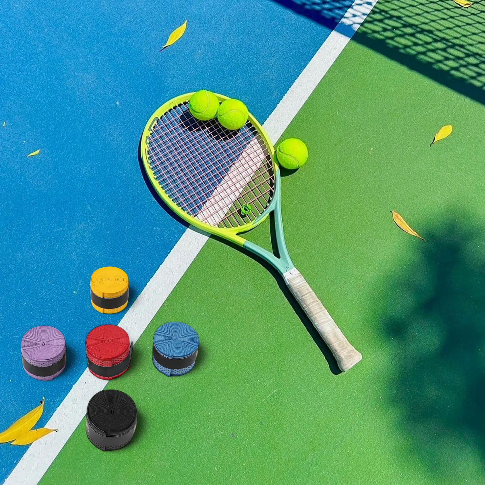 

5/10 шт. теннисная обмоточная лента для ракеток, диагональная противоскользящая дышащая лента для точечного сцепления, аксессуары для бадминтонных ракеток