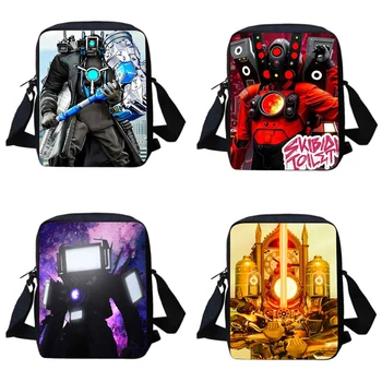 Mochila Skibidi-Sac à bandoulière léger pour enfants, sac de toilette initié, sacs d'école de dessin animé pour garçons et filles, meilleur cadeau pour enfant