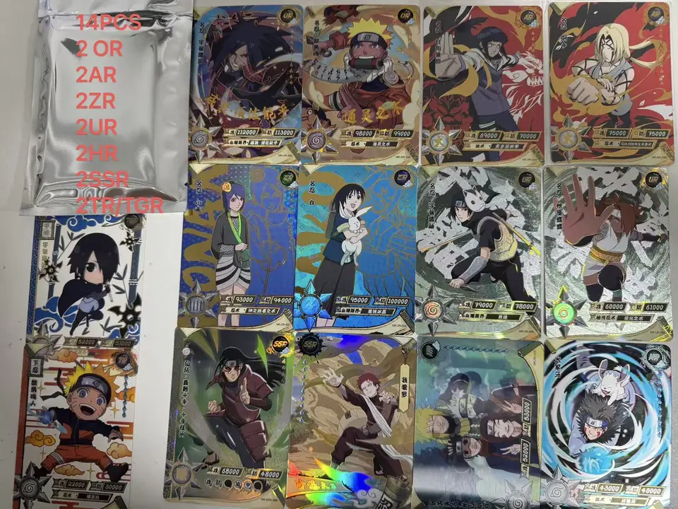 Naruto Card Lucky Pack 14pcs OR AR ZR HR UR SSR TGR Genuine Cards