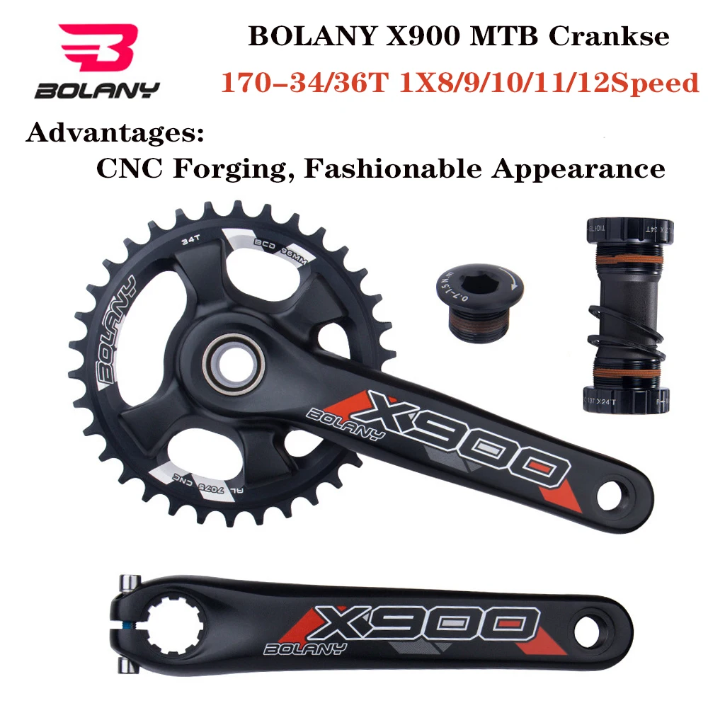 BOLANY The New MTB Bicycle hollow integrated crankset 170mm 34T36T Stylish appearance design for: shimano/fsa/giant wait system