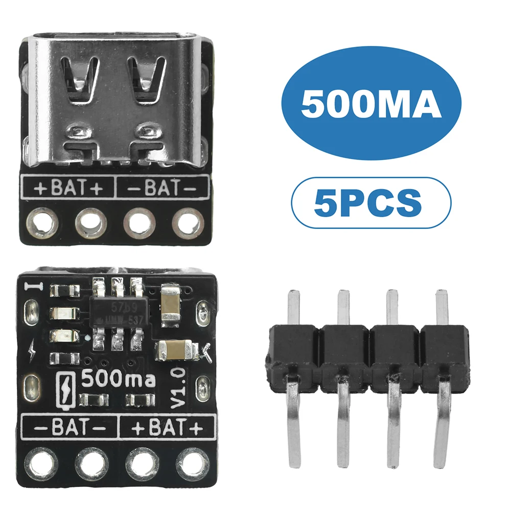 5x DC 5V MINI Lithium Battery Charging Module Type-C Interface For Lithium/Lithium Iron Phosphate Battery Single-Cell Charger