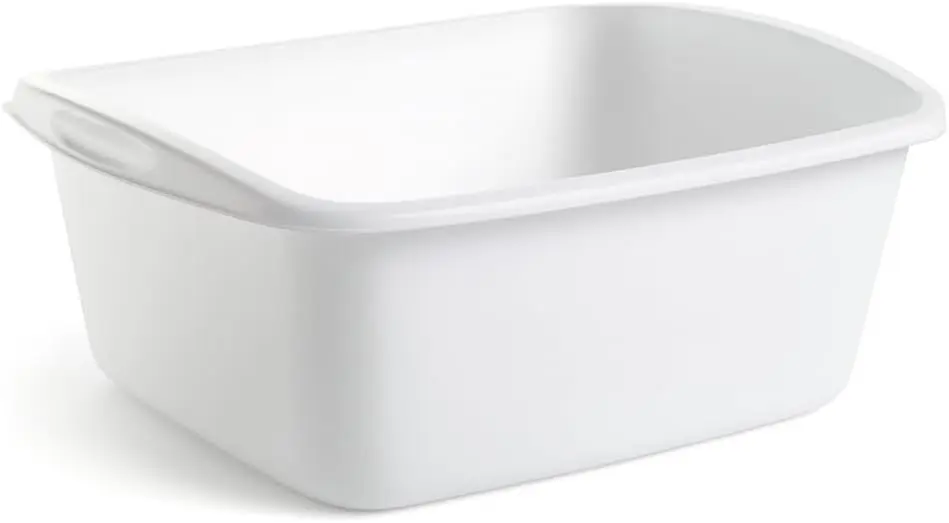

Heavy Duty Plastic Wash Tub Dishpan Basin for Kitchen Sink, 12 Quart Laundry Hand Wash Bucket with Handles for Soaking and