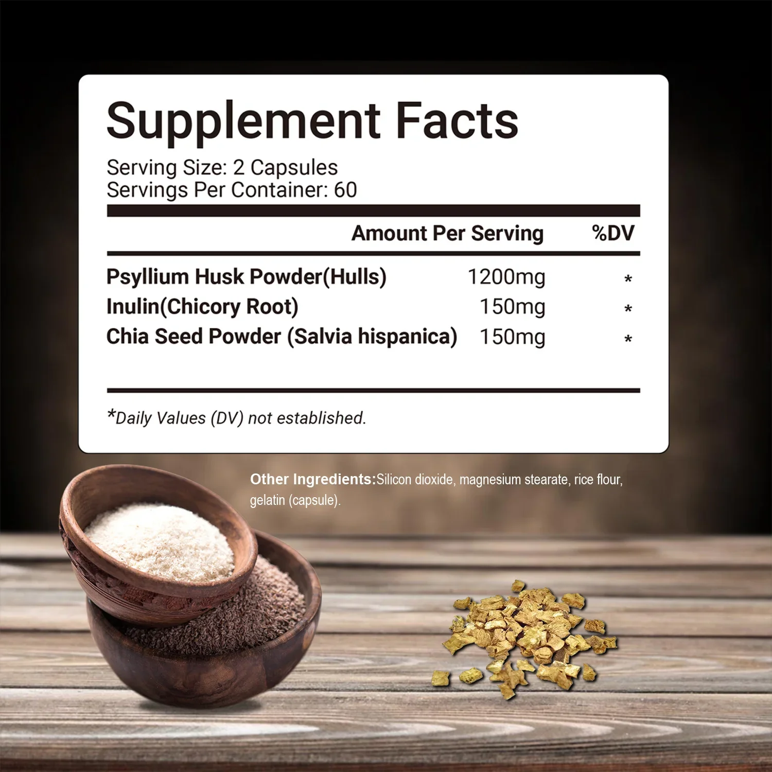 Psyllium Husk Capsules - Supports Intestinal Health, Promotes Detoxification and Cleansing, Suppresses Appetite