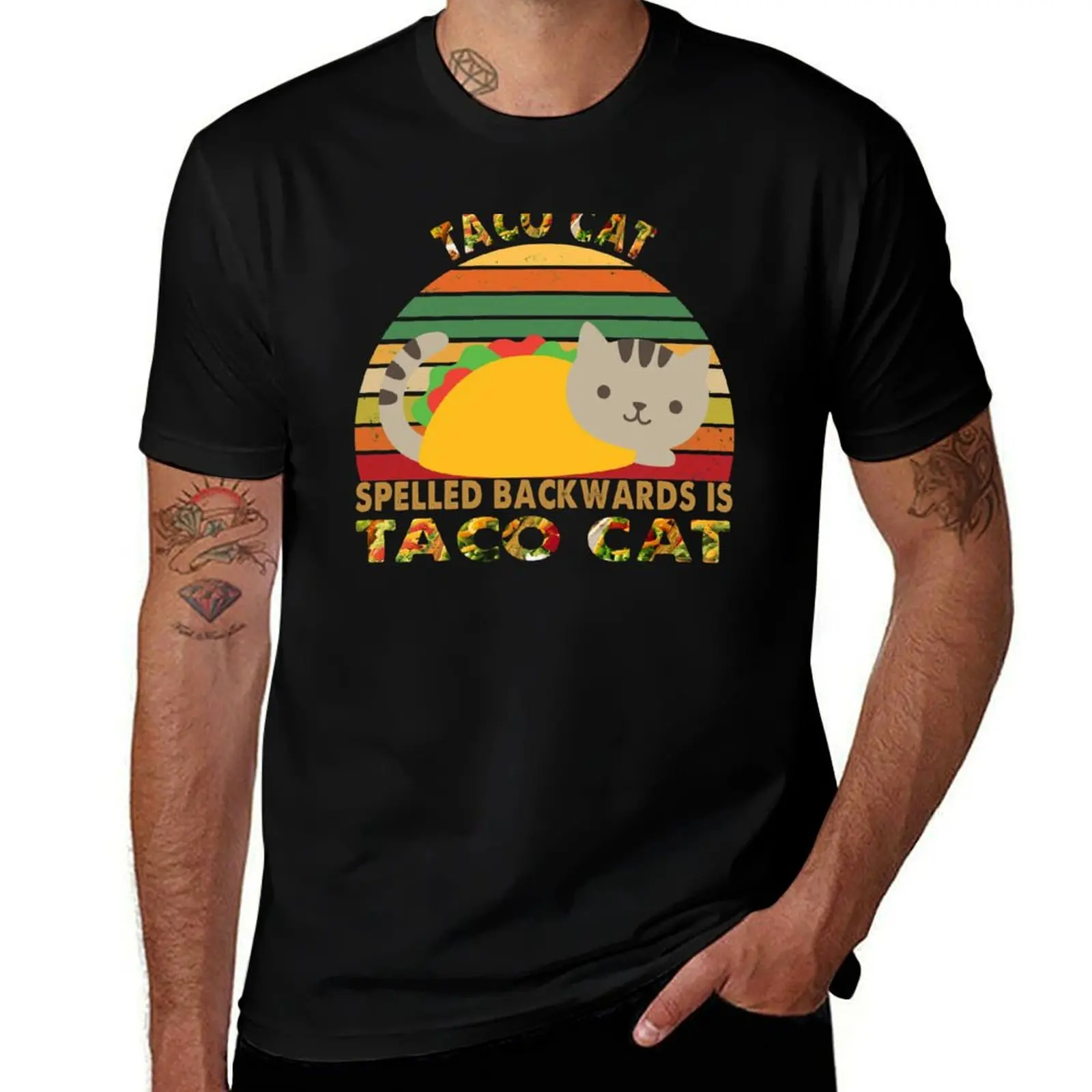 TACO CAT SPELLED BACKWARDS IS TACO CAT CINCO DE MAYO MEXICAN GIFTS T-Shirt Work Wear Short Sleeve T-Shirt