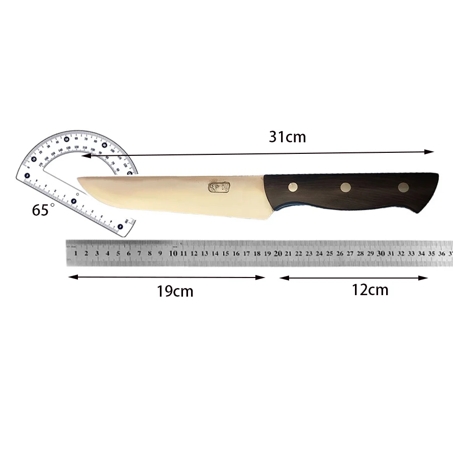 7.5 Inch Sashimi Knife 3-layer BG42 Aviation Special Steel Double-edged Blade Chef Cleaver Slicing Handmade Forged Kitchen Knife