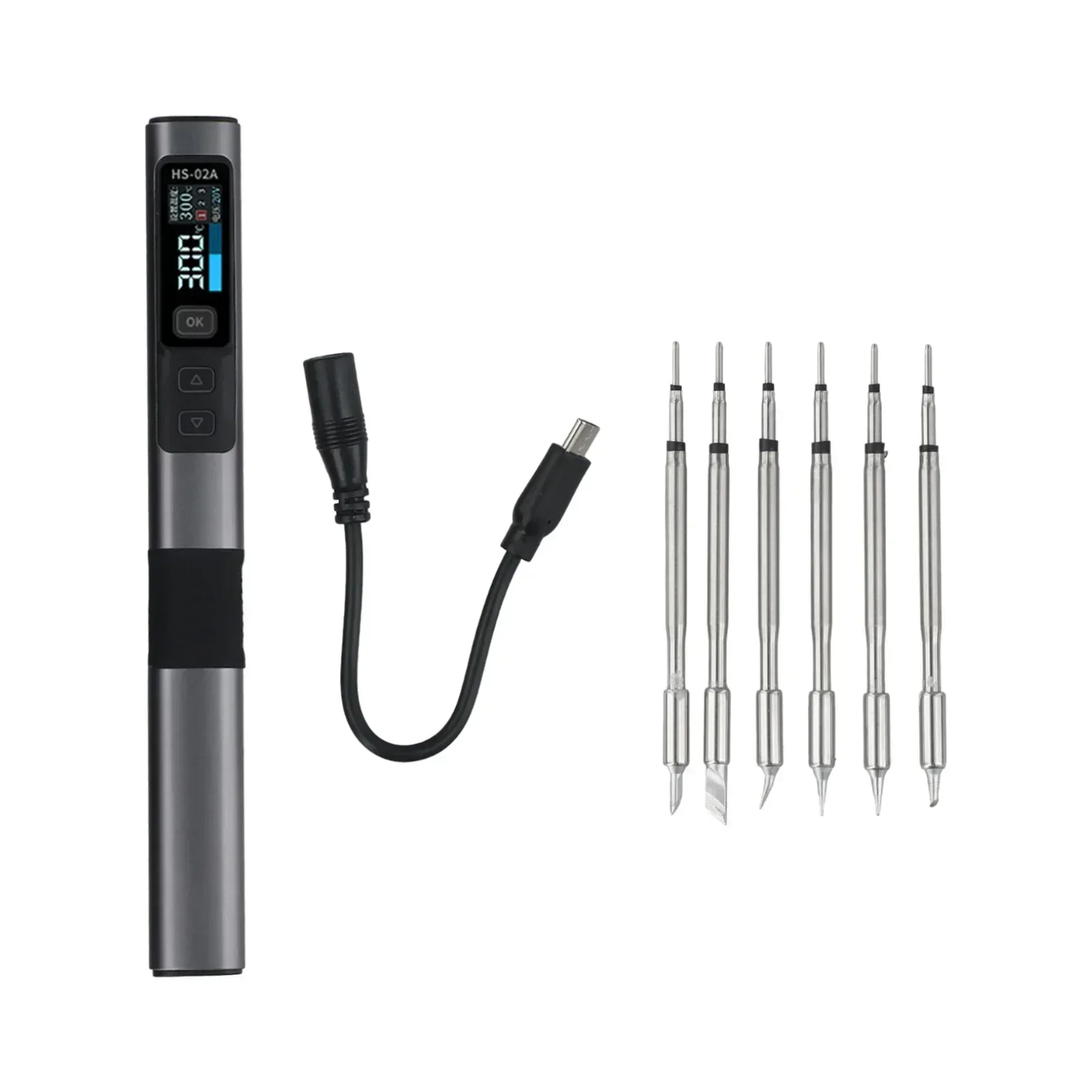 

HS-02 Smart Electric Soldering Iron DC 24V 100-450℃ Adjustable Temperature Welding Soldering Iron Station Kit PD 100W