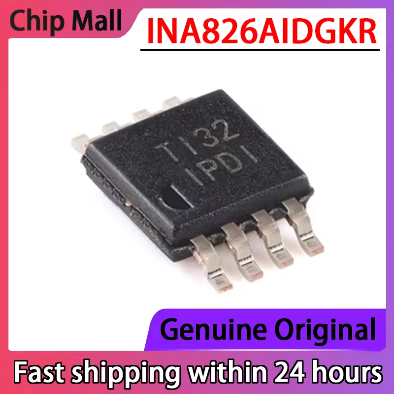 2PCS Original INA826AIDGKR Screen Printed IPDI VSSOP-8 Precision Instrument Amplifier Chip