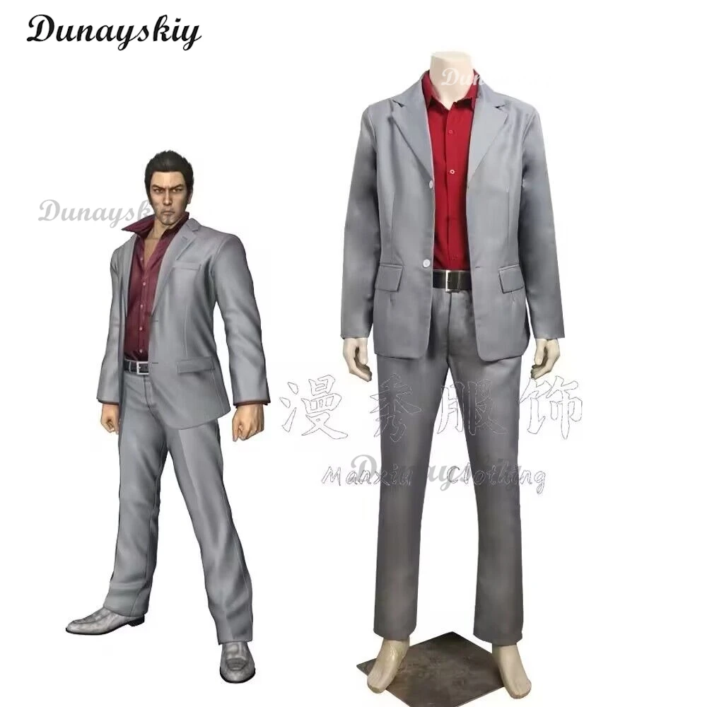 Yakuza Kazuma Kiryu Cosplay Uniform Wig Manga Anime Game Christmas Party Halloween Uniform Outfit Cosplay Costume