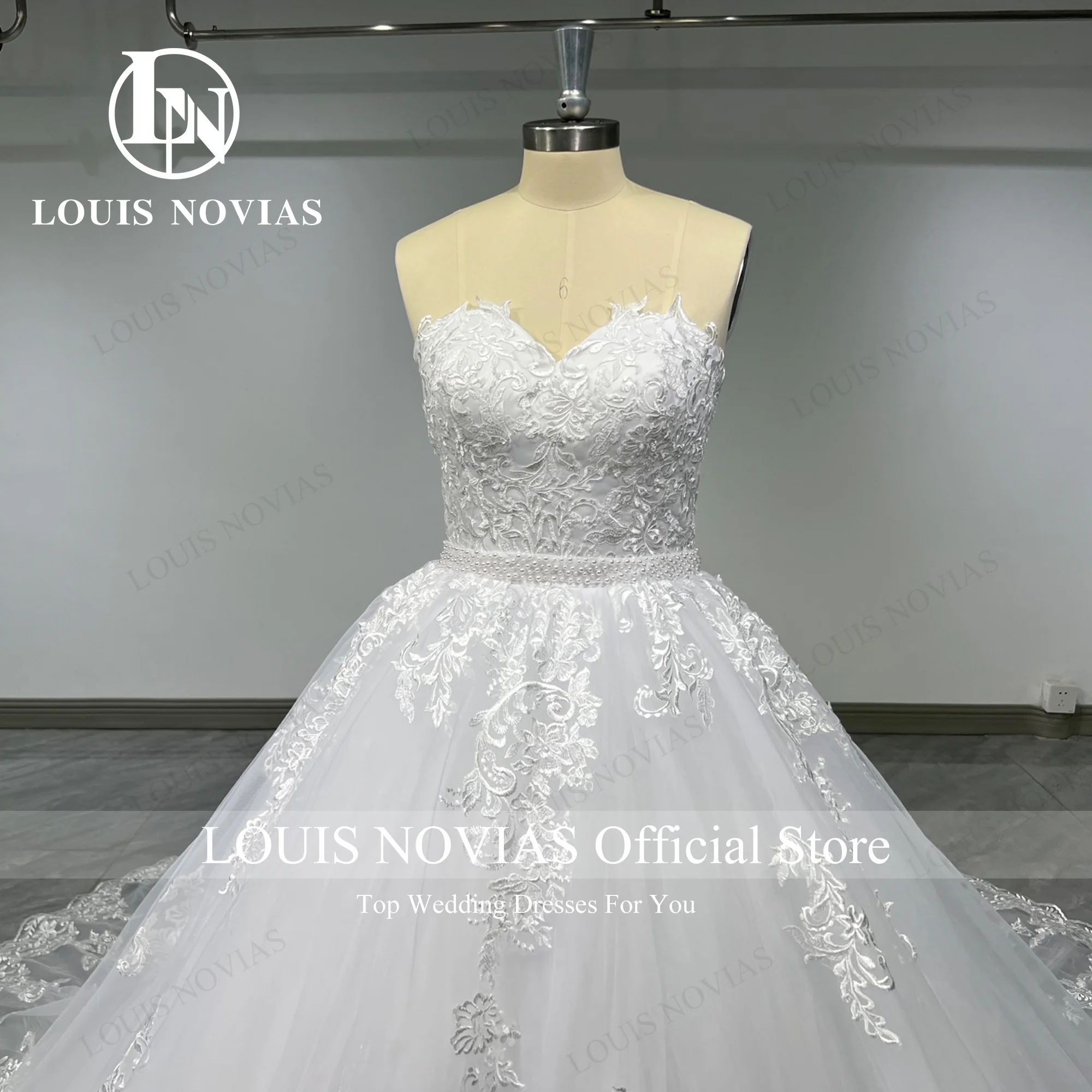 Louis novias vestido de baile vestido de casamento com jaqueta querida bordado botão tribunal trem 100% fotos reais vestidos de novia