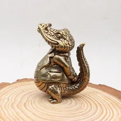 Solid Brass Elegant Gentleman Mr. Crocodile Miniature Figurines Cute Animal Design Tea Pet Table Decoration Handcrafts Gifts