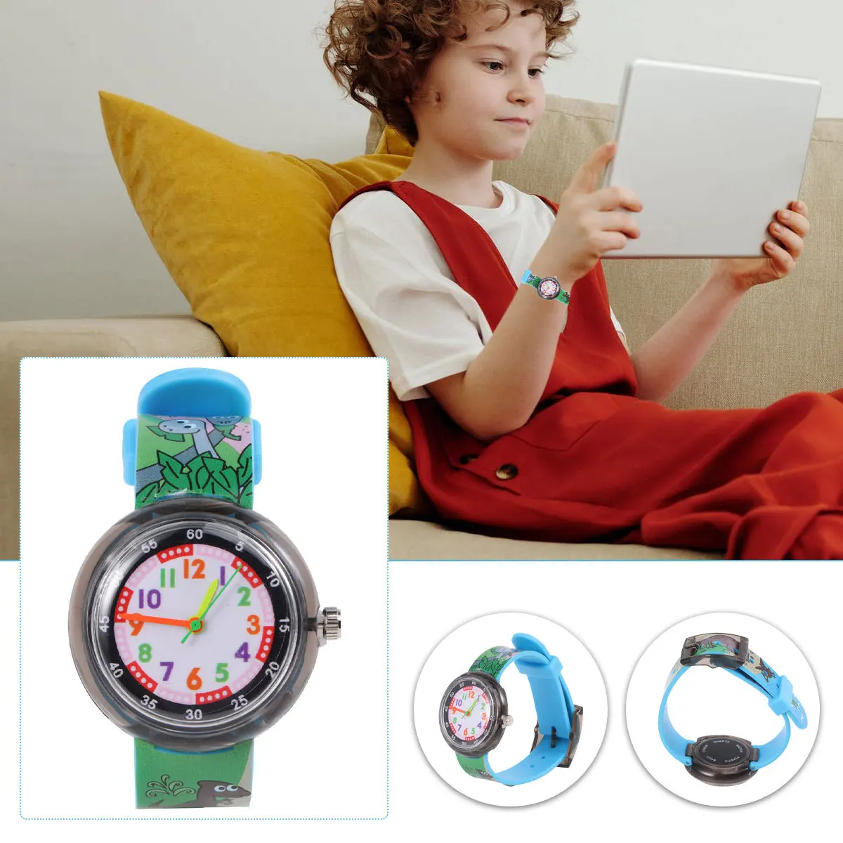 

Kids Cartoon Watch Dinosaur Design Creative Quartz Movement Lovely Wristwatch for Children Casual Child Watch Perfect Gift