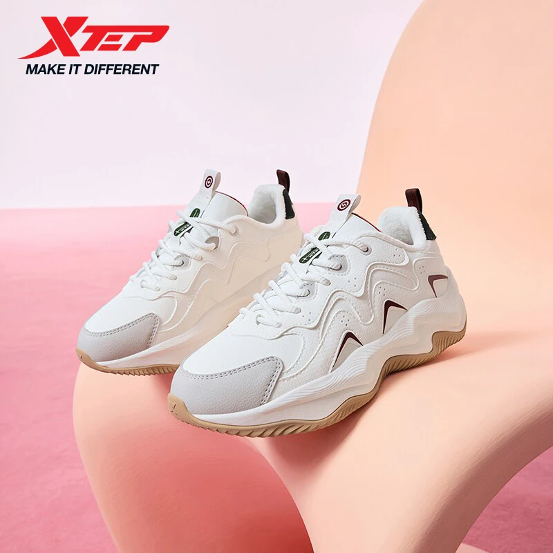 Xtep Casual Shoe For Women Street Style Breathable Comfortable Durability Cushion Shock Absorption Walking Sneakers 875318370002