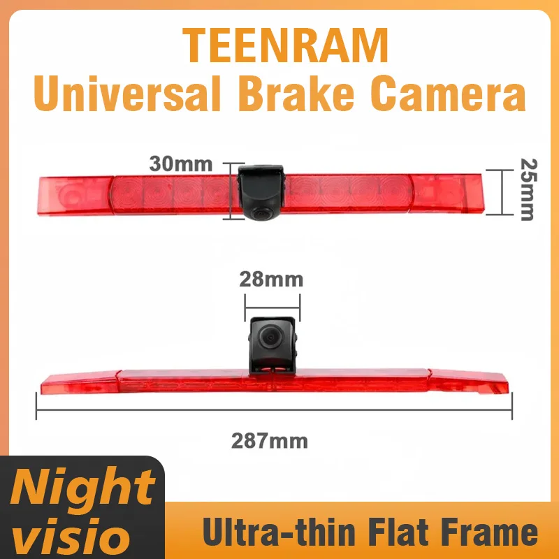 

TEENRAM For Universal Car Brake Light Rearview Reverse Camera Slim and Flat Back Case 1/3 PC4089 HD CVBSCam Van Parking Camera