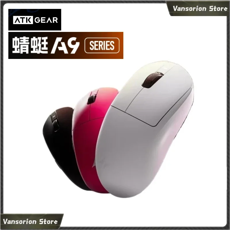 Rato de jogos sem fios ATK Dragonfly A9, com três modos de operação, leve e ergonómico, ideal para mãos de tamanho médio a grande, para jogos eletróni