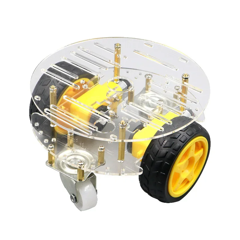 RT-4 2WD Round Smart Car Kit Tracking Strong Magnetic Motor Car Robot DIY Chassis for Educational Learning