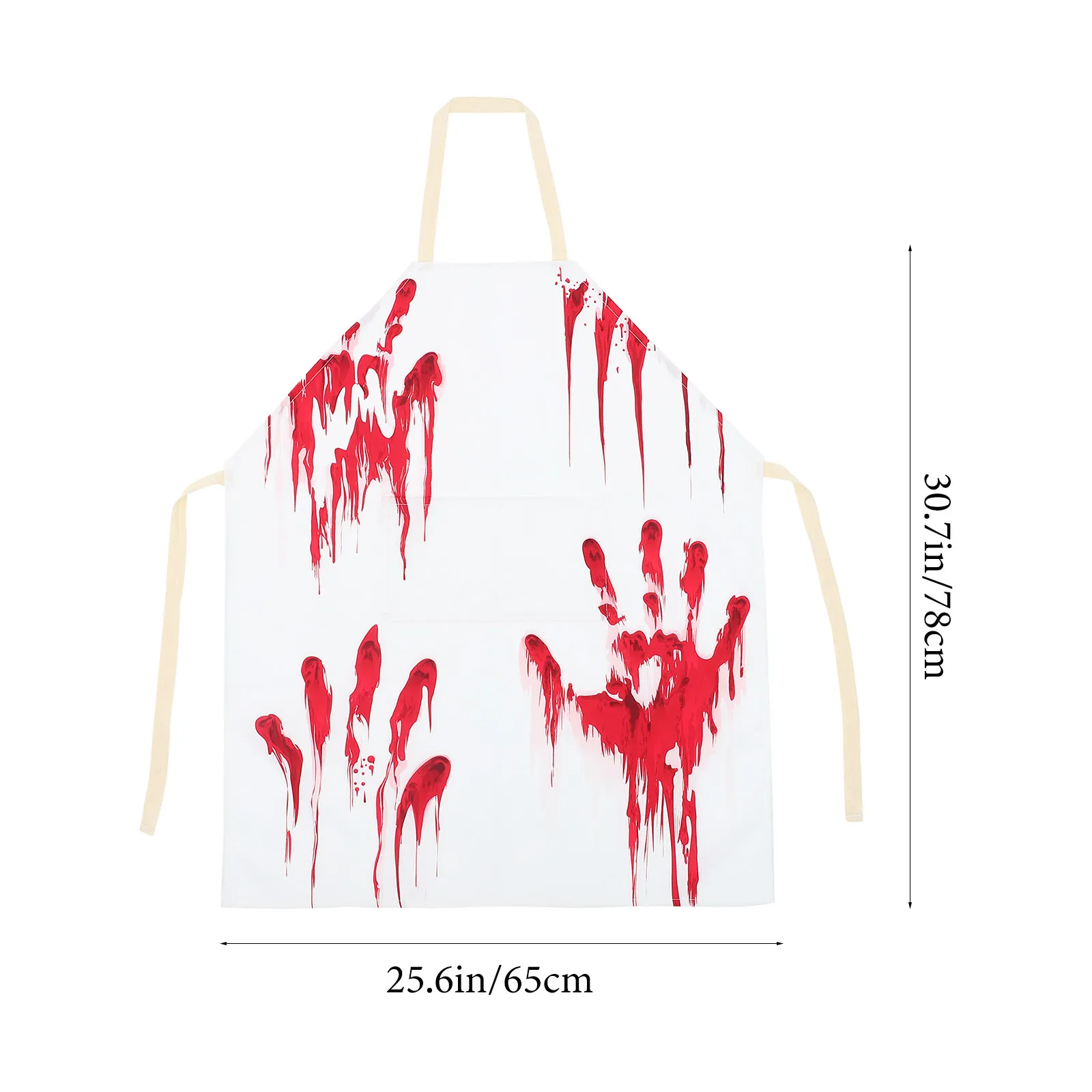 Halloween Bloody Horror Apron Premium Polyester Wear-Resistant Adjustable Scary Cooking Apron for Cosplay Costume Party Carnival