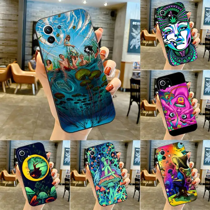 Psychedelic Art Phone Case Fundas For Xiaomi Mi 9t 10t 11 11i 11x 11t 12 Pro Poco M3 Pro X3 Nfc F3 Macia Shockproof Design Cover